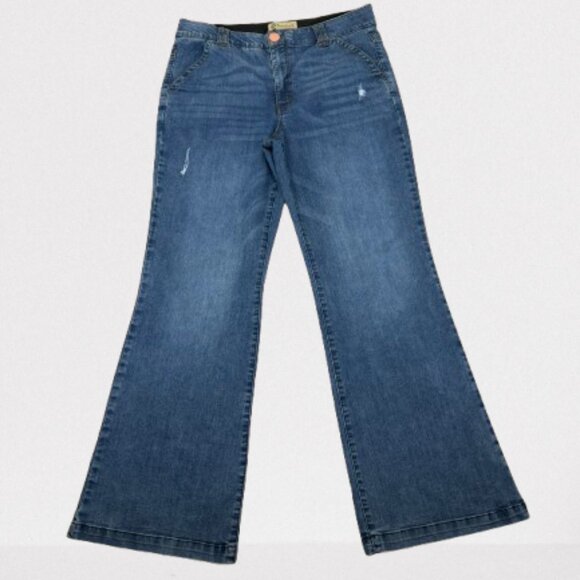 Democracy Denim - Democracy Ab Technology Women's Boot Cut Stretch Jeans Size 14 Medium Blue